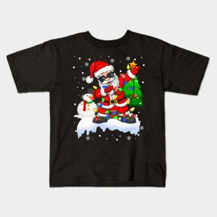 Funny Christmas Lights Dabbing Santa Snowman Xmas Dab Dance Santa Kids T-Shirt